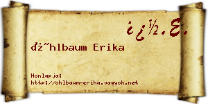 Öhlbaum Erika névjegykártya